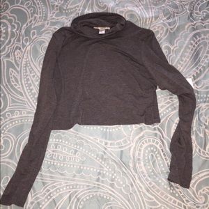 Gray cropped turtle neck